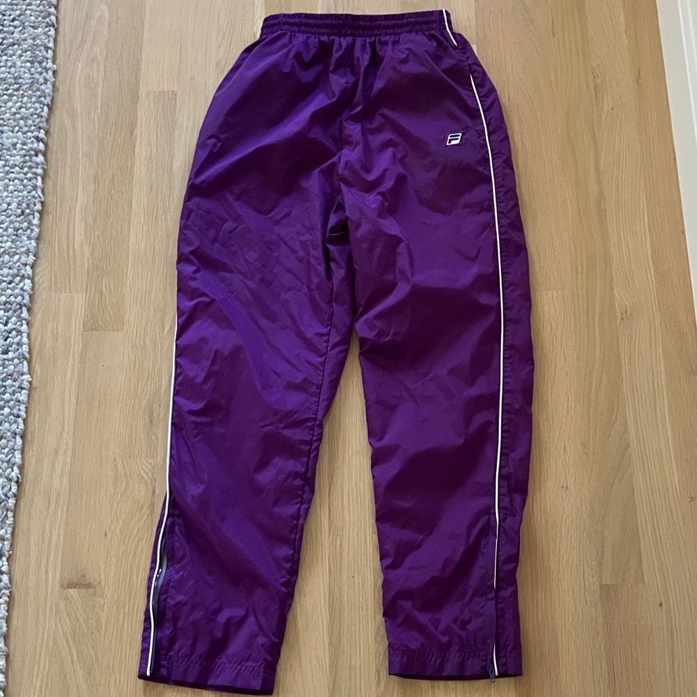 Vintage 80s 90s Fila Women's Purple Zip Leg Track Pants